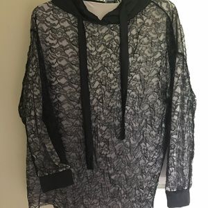 Black Net Hoodie from Zara